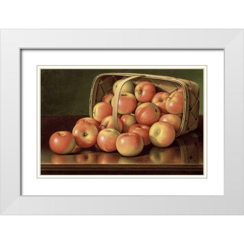 Apples White Modern Wood Framed Art Print with Double Matting by Prentice, Levi Wells