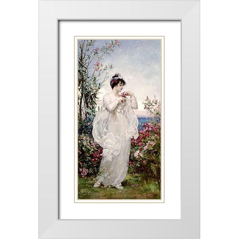 Summer White Modern Wood Framed Art Print with Double Matting by Rae, Henrietta