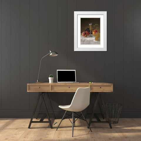 Still Life With Glass of Champagne White Modern Wood Framed Art Print with Double Matting by Ramsay, Milne