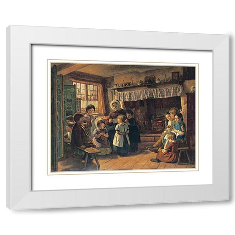 The School Room White Modern Wood Framed Art Print with Double Matting by Rankley, Alfred