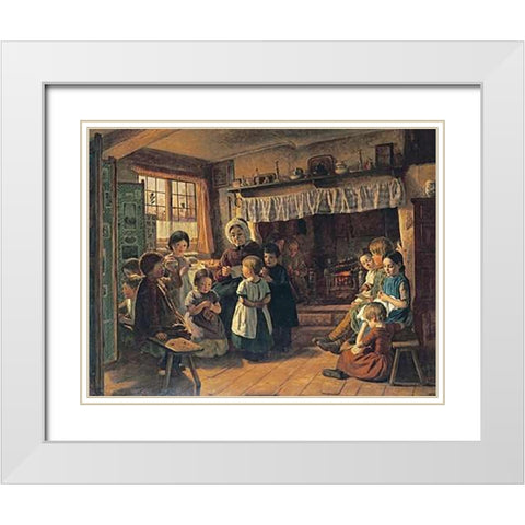 The School Room White Modern Wood Framed Art Print with Double Matting by Rankley, Alfred