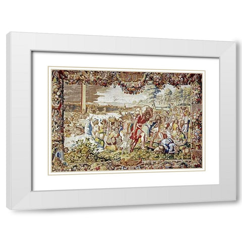 The Drowning of The Egyptians After The Crossing of The Red Sea White Modern Wood Framed Art Print with Double Matting by Reydams, Heinrich