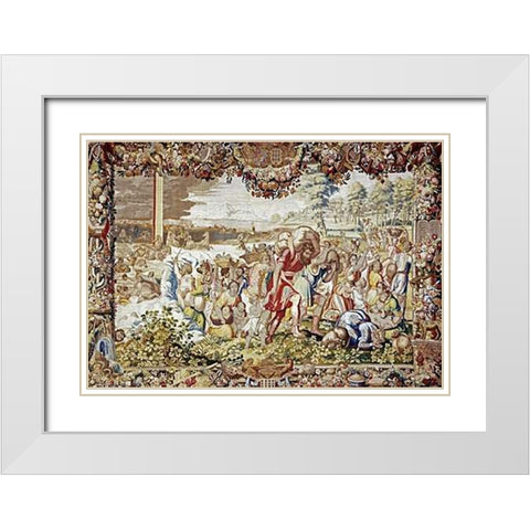 The Drowning of The Egyptians After The Crossing of The Red Sea White Modern Wood Framed Art Print with Double Matting by Reydams, Heinrich
