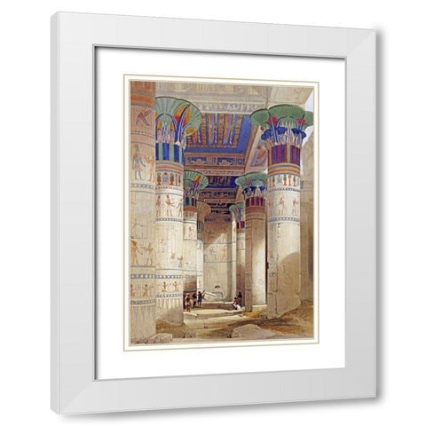Egyptian View White Modern Wood Framed Art Print with Double Matting by Roberts, David