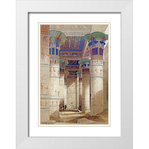 Egyptian View White Modern Wood Framed Art Print with Double Matting by Roberts, David