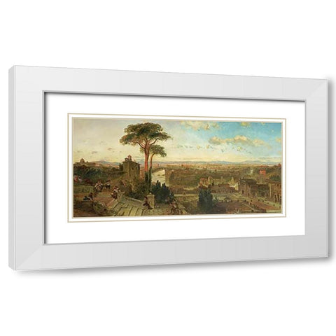 Rome - Sunset From The Convent of San Onofrio White Modern Wood Framed Art Print with Double Matting by Roberts, David