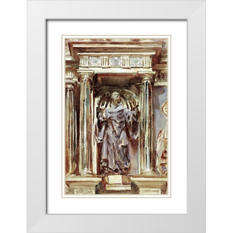 In a Church at Granada White Modern Wood Framed Art Print with Double Matting by Sargent, John Singer