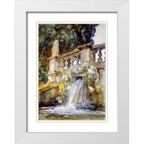 Villa Torlonia, Frascati White Modern Wood Framed Art Print with Double Matting by Sargent, John Singer