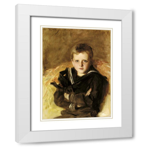 Portrait of Caspar Goodrich White Modern Wood Framed Art Print with Double Matting by Sargent, John Singer