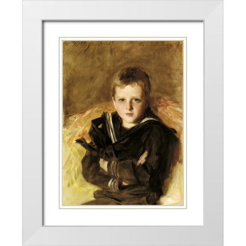 Portrait of Caspar Goodrich White Modern Wood Framed Art Print with Double Matting by Sargent, John Singer