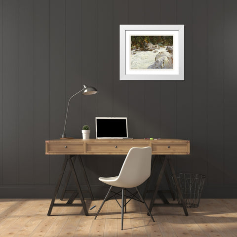 A Torrent in Norway White Modern Wood Framed Art Print with Double Matting by Sargent, John Singer
