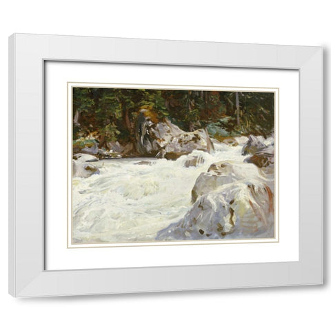 A Torrent in Norway White Modern Wood Framed Art Print with Double Matting by Sargent, John Singer