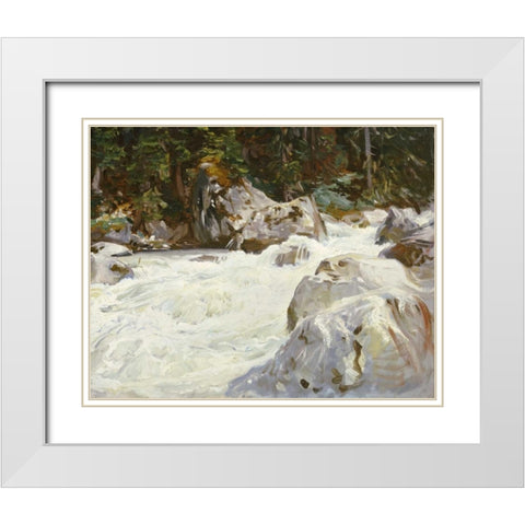 A Torrent in Norway White Modern Wood Framed Art Print with Double Matting by Sargent, John Singer