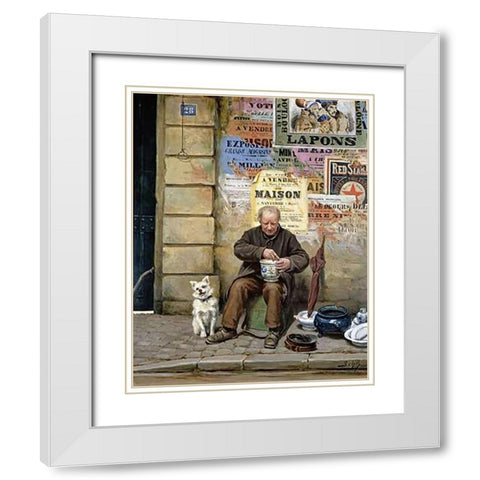 The Restorer White Modern Wood Framed Art Print with Double Matting by Schill, Adolf