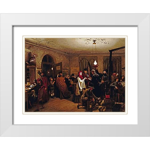 The Departure For America White Modern Wood Framed Art Print with Double Matting by Schlesinger, Felix