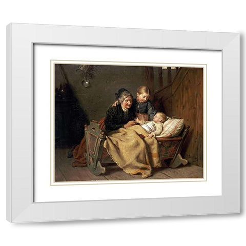 The Centre of Attention White Modern Wood Framed Art Print with Double Matting by Schlesinger, Felix