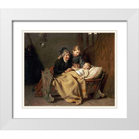 The Centre of Attention White Modern Wood Framed Art Print with Double Matting by Schlesinger, Felix