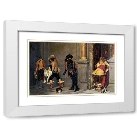 After The Duel White Modern Wood Framed Art Print with Double Matting by Segoni, Alceste