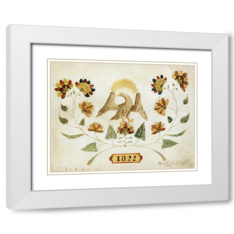 A Watercolor and Ink Drawing of a Spread Eagle White Modern Wood Framed Art Print with Double Matting by Sheley, David A.