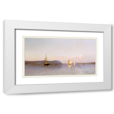 Late Afternoon, Haverstraw Bay White Modern Wood Framed Art Print with Double Matting by Silva, Francis A.