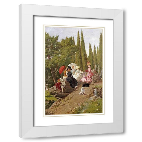 Summer Afternoon White Modern Wood Framed Art Print with Double Matting by Spiridon, Ignace