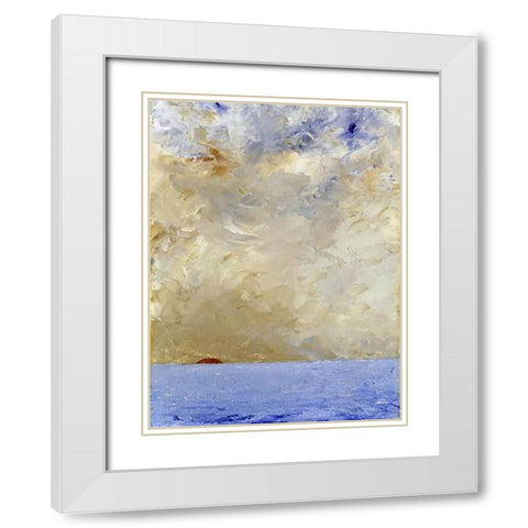 Sunset White Modern Wood Framed Art Print with Double Matting by Strindberg, August