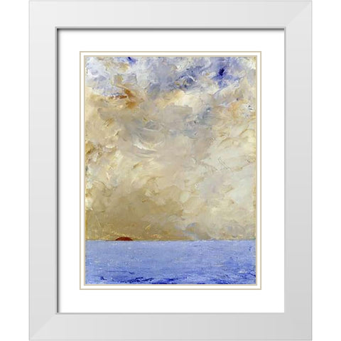 Sunset White Modern Wood Framed Art Print with Double Matting by Strindberg, August