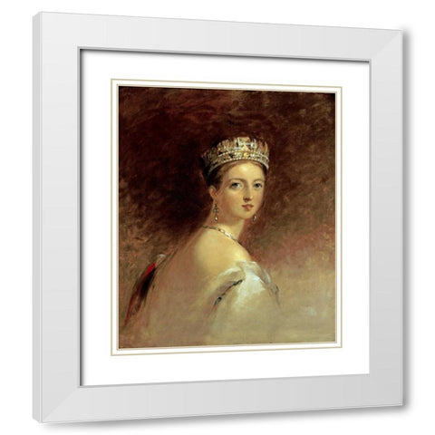 Queen Victoria White Modern Wood Framed Art Print with Double Matting by Sully, Thomas
