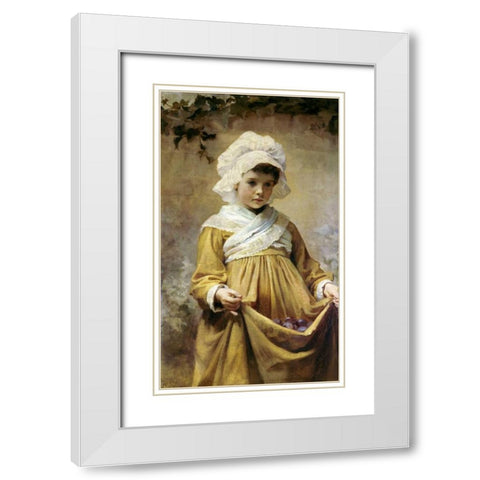 Gathering Plums White Modern Wood Framed Art Print with Double Matting by Sutcliffe, Harriette