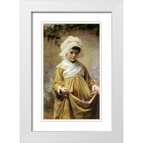 Gathering Plums White Modern Wood Framed Art Print with Double Matting by Sutcliffe, Harriette