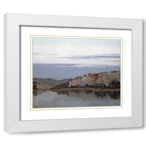 Soft Twilight Lingers White Modern Wood Framed Art Print with Double Matting by Sylvester, Frederick Oakes