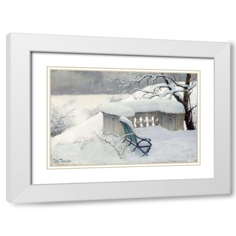 Elbpark, Hamburg White Modern Wood Framed Art Print with Double Matting by Thaulow, Fritz