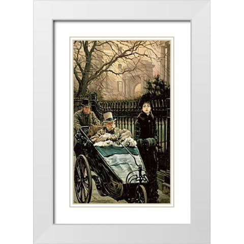 The Convalescent White Modern Wood Framed Art Print with Double Matting by Tissot, James Jacques