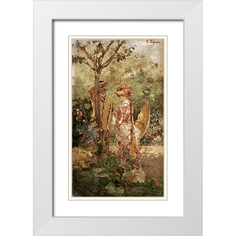 Lappuntamento White Modern Wood Framed Art Print with Double Matting by Tofano, Edouardo