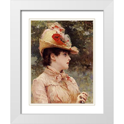 A Young Beauty White Modern Wood Framed Art Print with Double Matting by Tofano, Eduardo