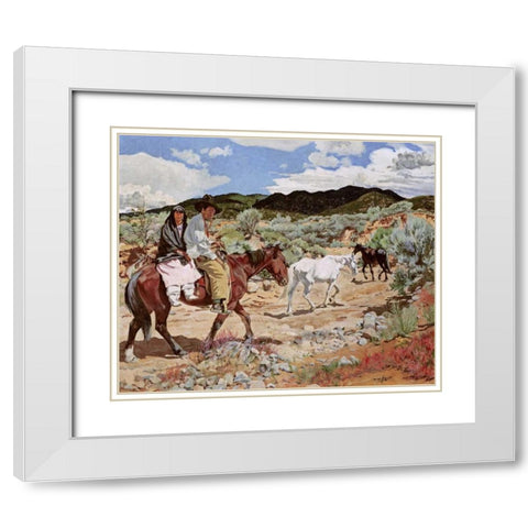 His Wealth White Modern Wood Framed Art Print with Double Matting by Ufer, Walter