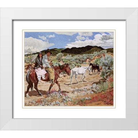 His Wealth White Modern Wood Framed Art Print with Double Matting by Ufer, Walter