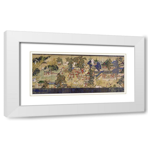 Guo Ziyis Banquet White Modern Wood Framed Art Print with Double Matting by Unknown