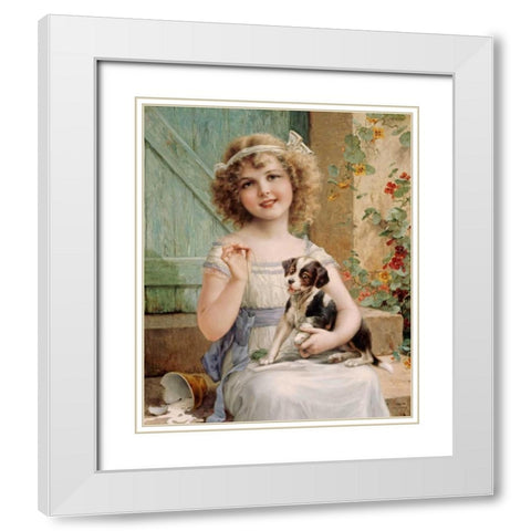 Waiting For The Vet White Modern Wood Framed Art Print with Double Matting by Vernon, Emile
