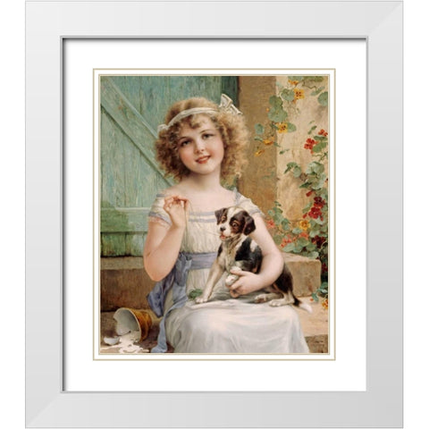 Waiting For The Vet White Modern Wood Framed Art Print with Double Matting by Vernon, Emile