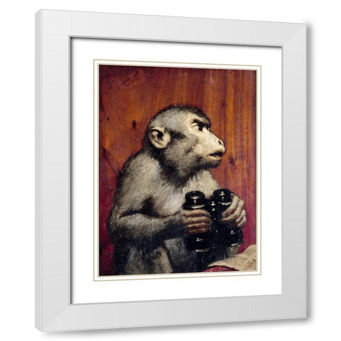 The Critic White Modern Wood Framed Art Print with Double Matting by Von Max, Gabriel