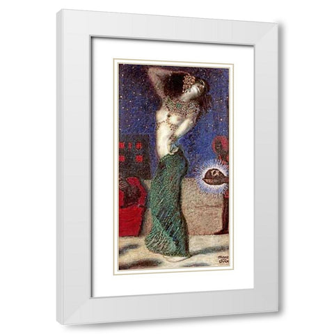 Dancing Salome White Modern Wood Framed Art Print with Double Matting by Von Stuck, Franz