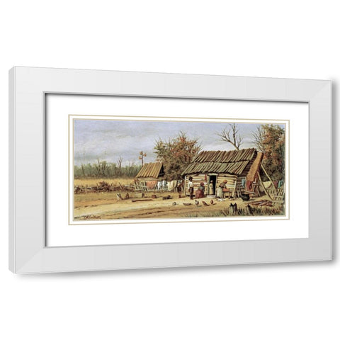 Daily Chores White Modern Wood Framed Art Print with Double Matting by Walker, William Aiken