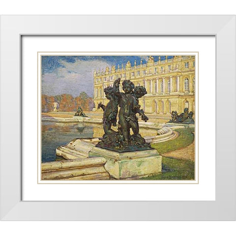 Versailles White Modern Wood Framed Art Print with Double Matting by Wegener, Einar