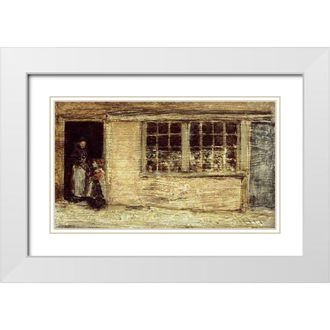 The Shop Window White Modern Wood Framed Art Print with Double Matting by Whistler, James McNeill