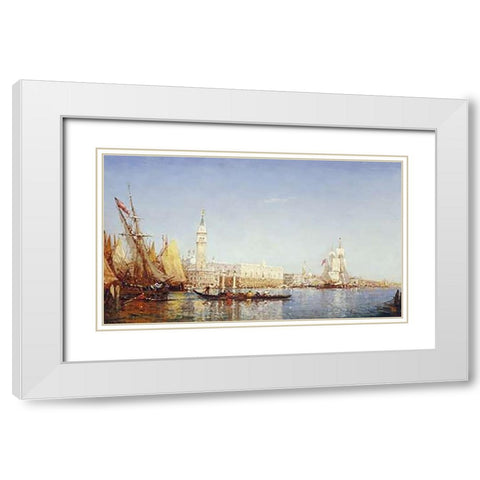 The Grand Canal, Venice White Modern Wood Framed Art Print with Double Matting by Ziem, Felix Francois