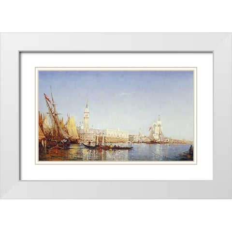 The Grand Canal, Venice White Modern Wood Framed Art Print with Double Matting by Ziem, Felix Francois