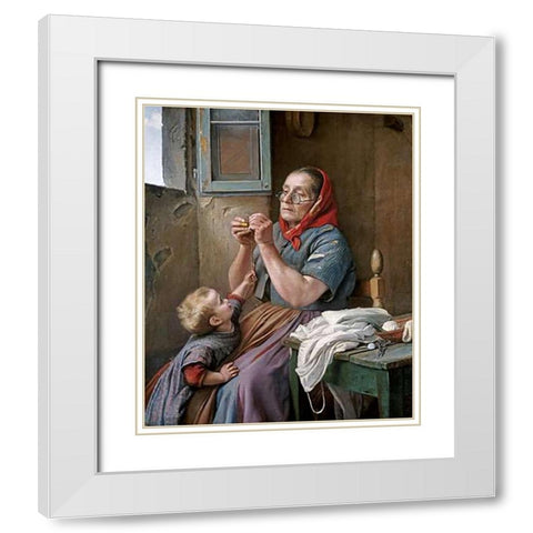 A Difficult Task White Modern Wood Framed Art Print with Double Matting by Zingoni, Aurelio