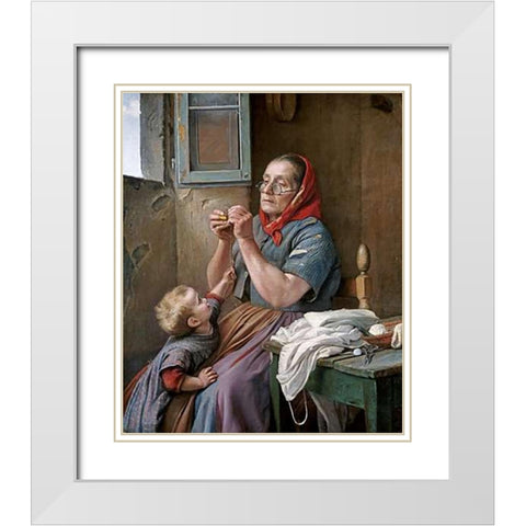 A Difficult Task White Modern Wood Framed Art Print with Double Matting by Zingoni, Aurelio