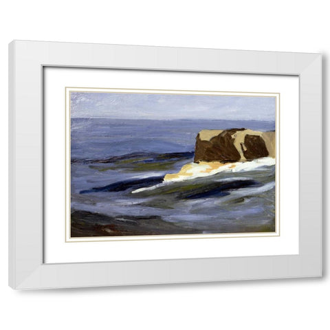New England Seascape White Modern Wood Framed Art Print with Double Matting by Abbott, Yarnall